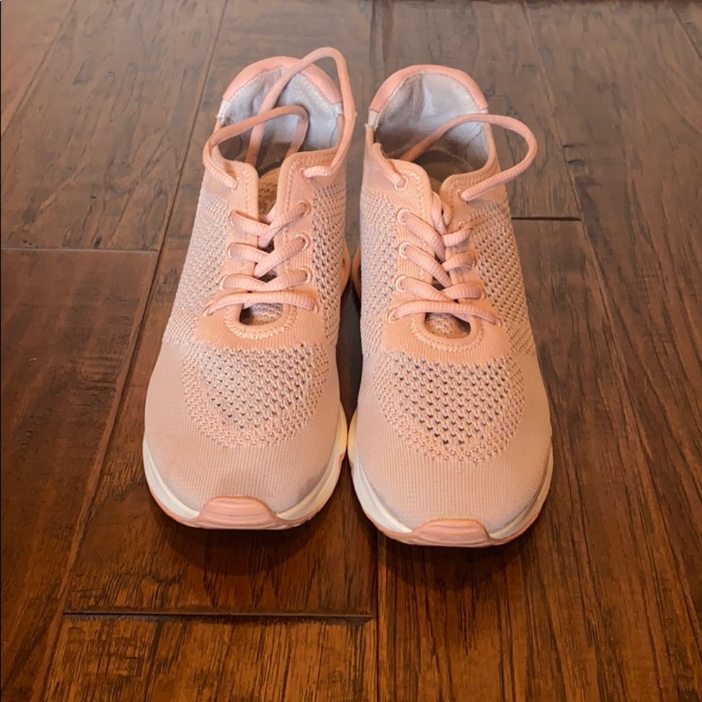 Ash Blush Knit Lace-Up Sneakers